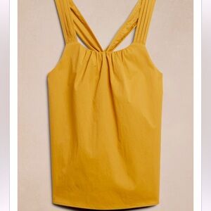 Banana Republic Gold Taffeta Cross-Back Top Sleeveless Top - Size Small